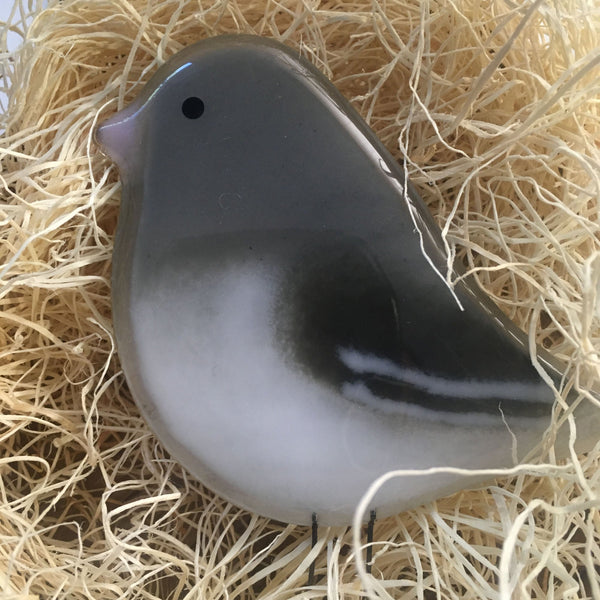 Junco Collection | Handcrafted Fused Glass Winter Bird Ornaments