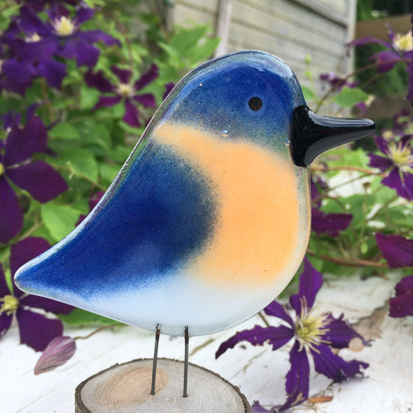 Fused Glass Bluebird Collection | Perched, Hanging & Gift Sets
