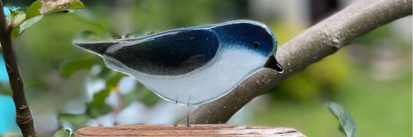 Fused Glass Tree Swallow Collection | Perched, Hanging & Family Sets