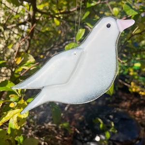 Hanging Glass Dove Ornament | Peace, Love & Remembrance