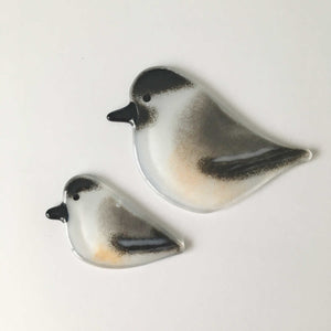 Black Capped Chickadee Glass Ornaments