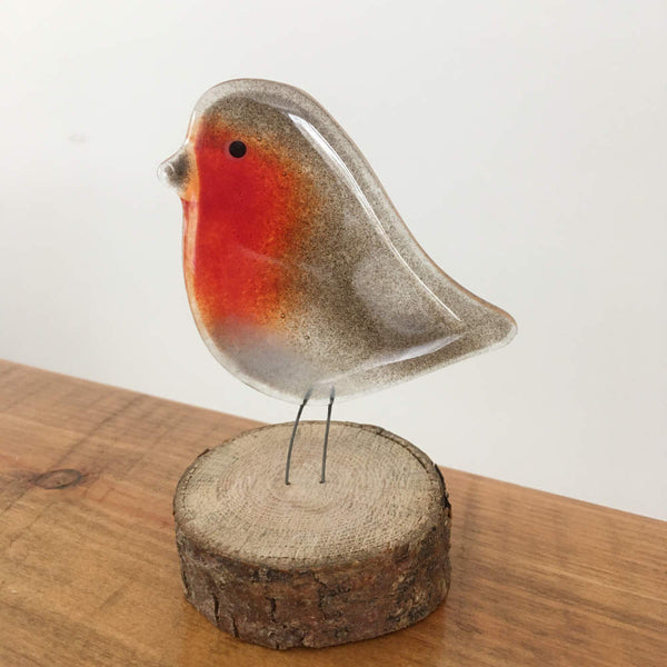 Load image into Gallery viewer, Fused Glass Adult British Robin