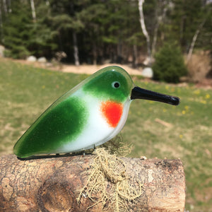 Ruby Throated Hummingbird Ornament