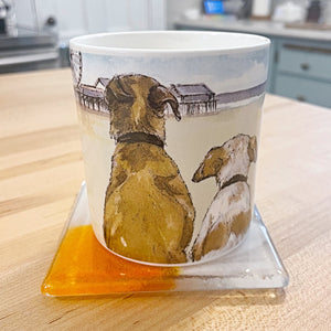 Dessous de verre de plage en verre fusionné 