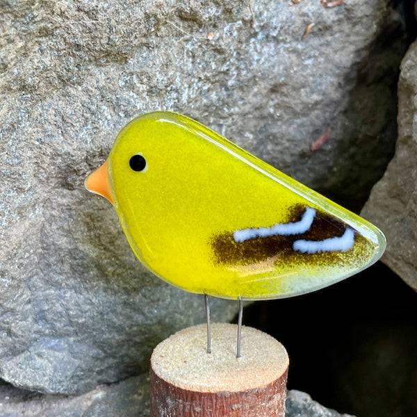 Load image into Gallery viewer, American Goldfinch | Perched Bird Ornament
