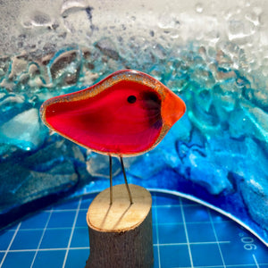 Charity Glass Pocket Cardinal Bird| Perched Ornament
