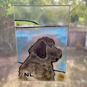 Newfoundland Dog Glass Art Picture