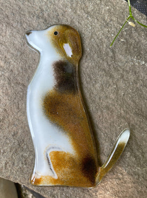 Assorted Handmade Fused Glass Dog Ornaments – One of a Kind