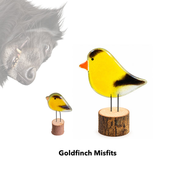 Load image into Gallery viewer, Charity Glass Misfit Goldfinches
