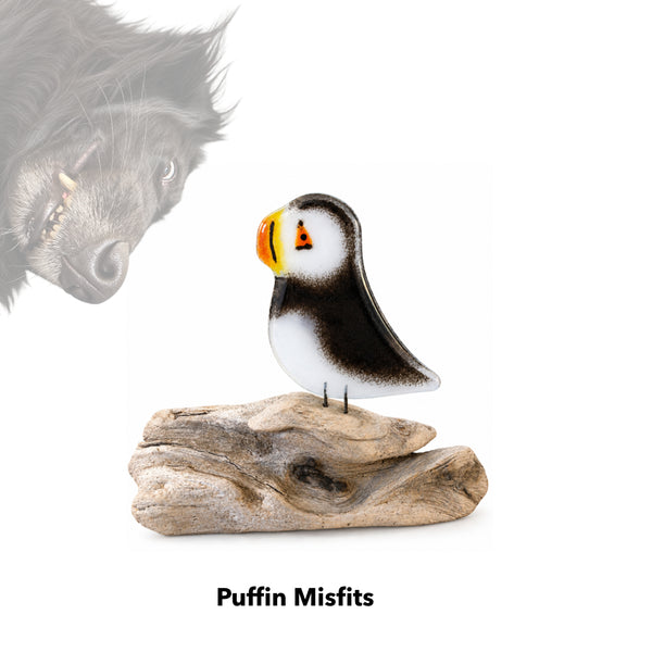 Load image into Gallery viewer, Charity Glass Misfit Puffins
