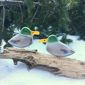 Mallard Duck Perched Bird Ornament