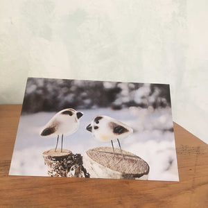 Winter Holiday Greetings Card: Mini Baby Chickadee