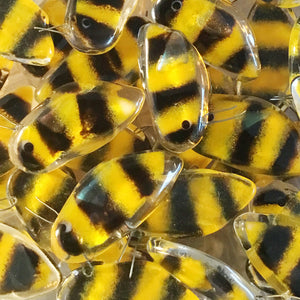 Lots of Gold and Black Glass Honey Bees with iridescent wings fill the screen