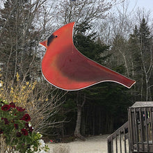 Load image into Gallery viewer, Extra Large Male Red Northern Cardinal Hanging Glass Art by The Glass Bakery
