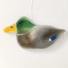 Load image into Gallery viewer, Hanging Glass Mallard Duck (Green, Brown, Gold and Blue Bird)
