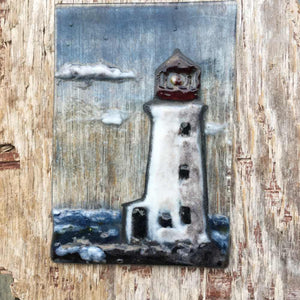 Peggy's Cove Lighthouse picture created in glass