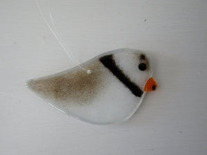 Cute Hanging Glass Plover Ornament
